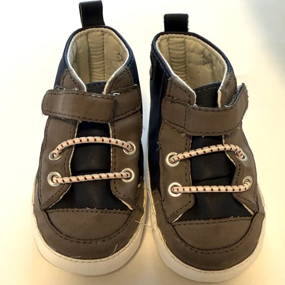 Carter's Baby Boy High Top Sneakers Shoes In Navy Gray Size 3-6 Months - Picture 2 of 5